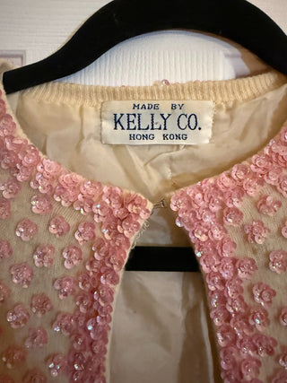 Vintage beaded pink cardigan HONG KONG - Kelly Co.
