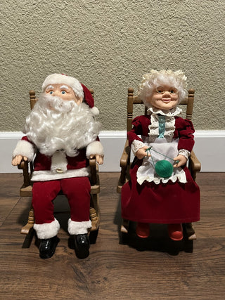 Vintage Santa and Mrs Claus Battery Operated Rocking Chairs RCD|126414