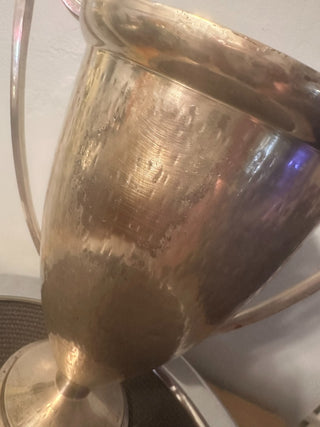 Vase Trophy Cup Hammered Silver Plated MTS|92385