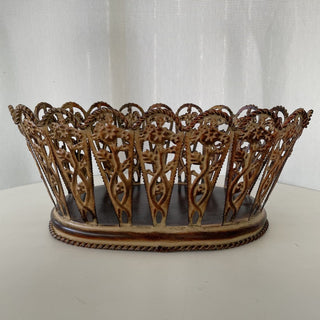 Metal basket w/ floral design RSV