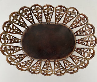Metal basket w/ floral design RSV