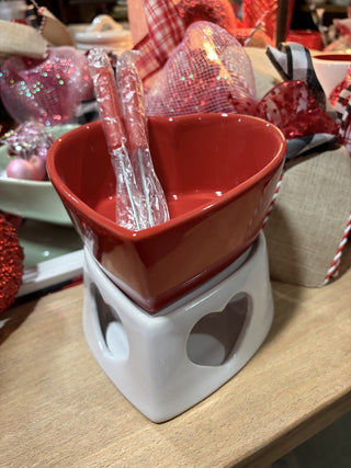 Valentines Ceramic Fondue Set RCD