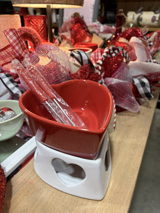 Valentines Ceramic Fondue Set RCD