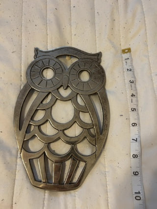 JP Vintage Silver Owl Trivet