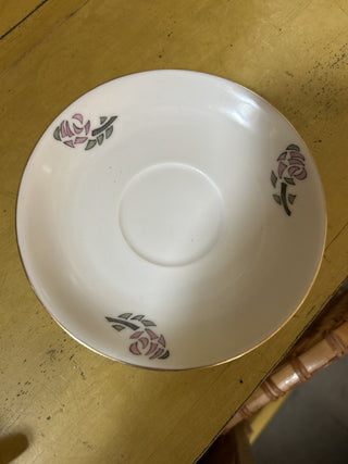 12F Signed Haviland China Teacup & Saucer - Stencil Rose Pattern MTS|70868