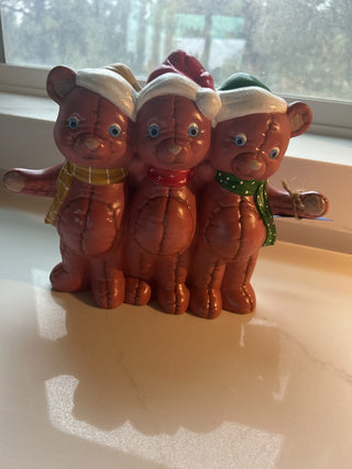 Vintage Ceramic Quilted Teddy Bears, 8"-Rsv|130164