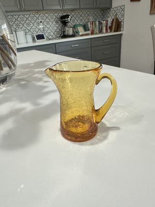 MCM Amber Crackle Glass Mini Pitcher MTS|91963