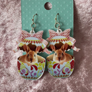 Easter bunny in egg earrings RSV