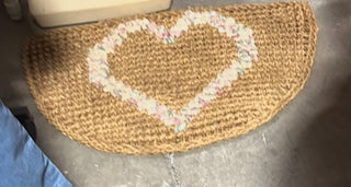 Jute with heart braided door mat #63 VV MTS|98640