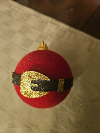 AD. Santa Belt Glitter Ornament