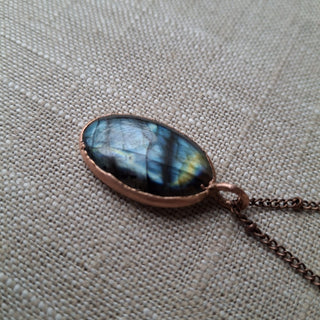 Handmade Recycled Copper & Labradorite Pendant RCD|150519
