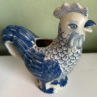 Formalities by Baum Bros. blue vintage rooster pitcher
