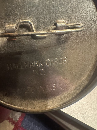 Vintage Hallmark Cards USA Santa Claus Merry Christmas Red Brooch pin #47 VV MTS|141036