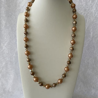 beaded necklace, amber/champagne RSV