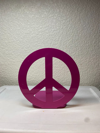 Set of Two Pink Peace Sign Bookend RSV