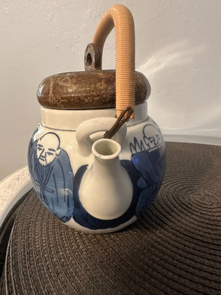 Oriental Teapot Pottery Figures in Blue MTS