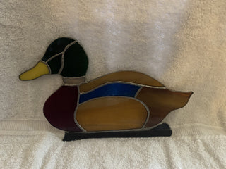 Mallard Duck stain glass sun catcher