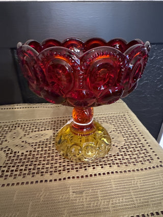 Vintage LE Smith Moon & Stars Red with Yellow Compote  AS IS-RCD|68504