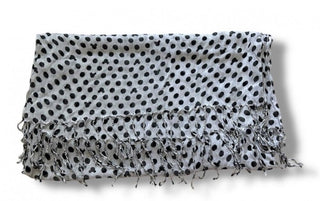 Disney Polka Dots with Black Mickey heads imprints Scarf  Rectangular #62 VV MTS