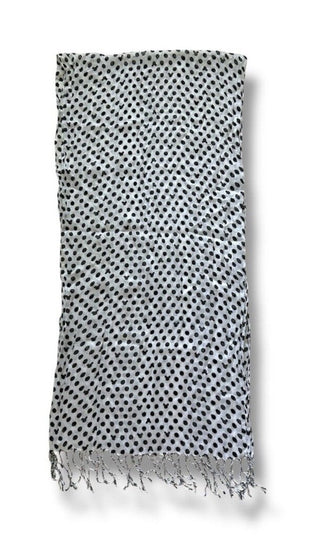 Disney Polka Dots with Black Mickey heads imprints Scarf  Rectangular #62 VV MTS