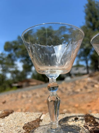 Set of 2 Vintage Libbey ROCK SHARPE Champagne/Tall Sherbet Glasses