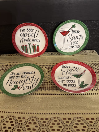 Vintage Small Santa Cocktail Plates - sold separately -RCD|139353