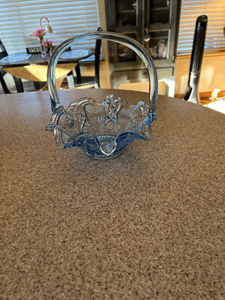 VTG blue glass basket