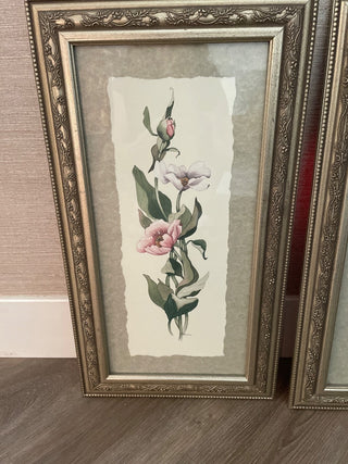 Pink floral framed wall art RSV