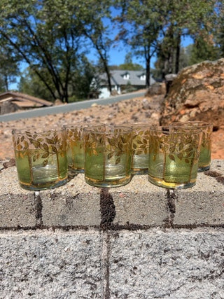 SET OF 6 vintage Culver Starlyte mid-century lowball glasses