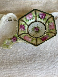 Victorian Porcelain Floral Tea Strainer RCD