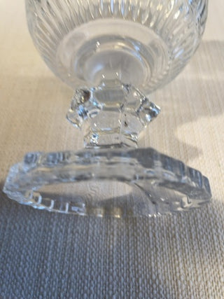 SHANNON CRYSTAL PINWHEEL Paneled Footed Candy Dish Bowl