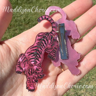 Marbled Pink Tiger Hair Clips MTS