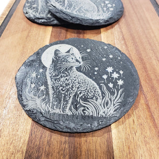 Slate Coaster - Cosmic Cat. RSV