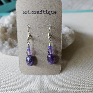 bri.craftiqe - Amethyst Trio Drop Earrings (BRI) - MTS|129362