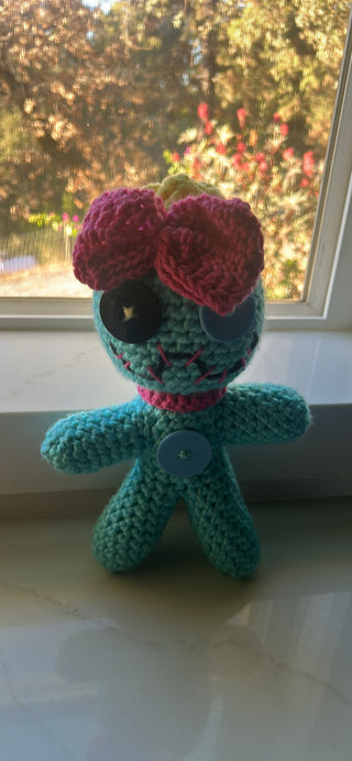 handmade crochet amigurumi doll of Scrump