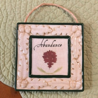Vntg Fall Ceramic Wall Plaque - "Abundance"