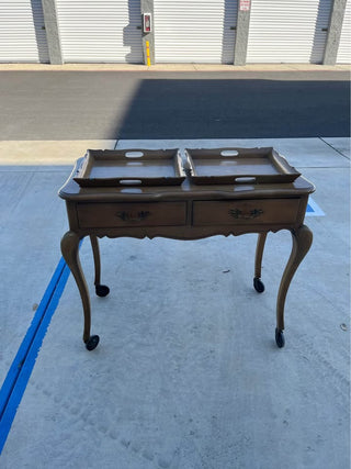 Antique French Provincial Sideboard w/Removable Trays & Casters