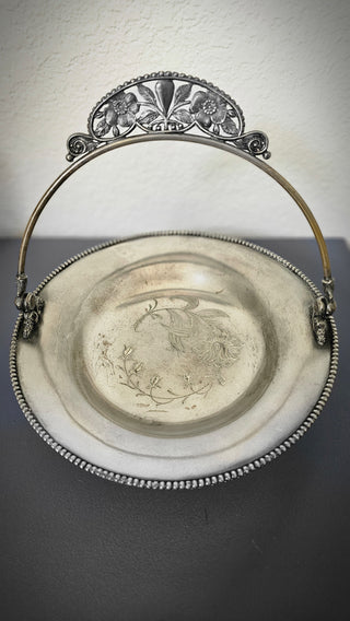 C.B Barker Antique silver plated  bridal basket
