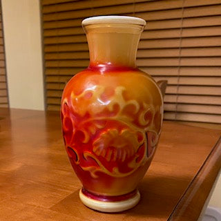 Vntg Avon Red & Gold Vase