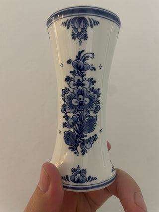 Blue and white floral bud vase