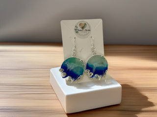 Earrings Dangling Ocean Silver Shell Starfish