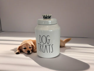 Rae Dunn "Dog Treats" Canister Black and White