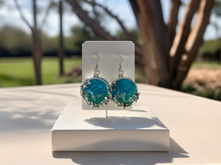 Earrings Dangling Ocean Silver Seahorse Shells