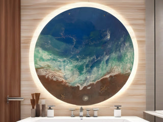 Seascape on wood