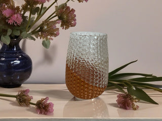 Glass Hobnail/Bubble Textured Decorative Vase