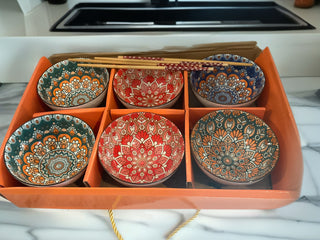 6 Set Rice Bowls and Chop Sticks