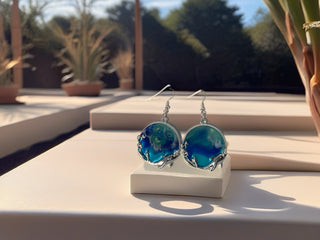 Earrings Dangling Ocean Silver Dolphine