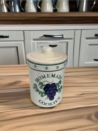 "Homemade Cookies" Grape Motif Cookie Jar