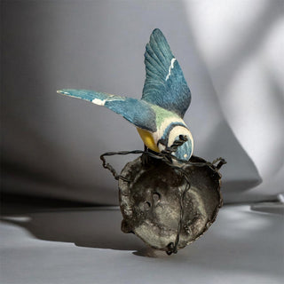 VINTAGE BLUE TIT BIRD FIGURINE