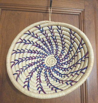 Handwoven African Raffia Basket Bowl - Artisan Decorative Piece
